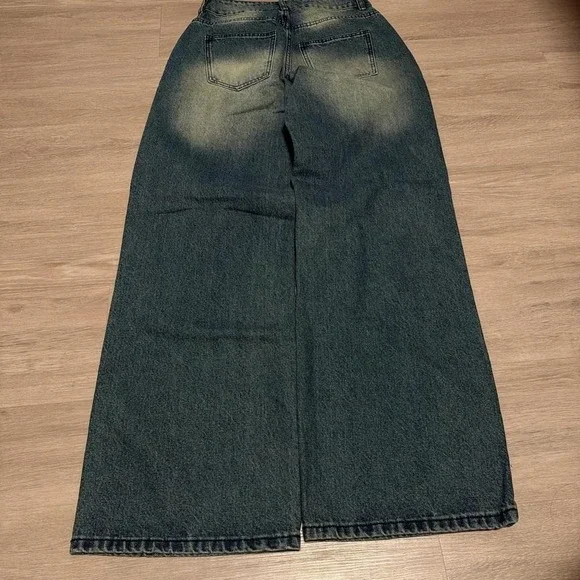26x30 Mud Wash Baggy Wide Leg Distressed Jeans Y2K Vintage 2000s - Picture 5 of 6
